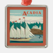 Nationaal park Acadia, Maine | Zeilboot & walvis Metalen Ornament (Voorkant)