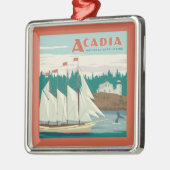 Nationaal park Acadia, Maine | Zeilboot & walvis Metalen Ornament (Links)