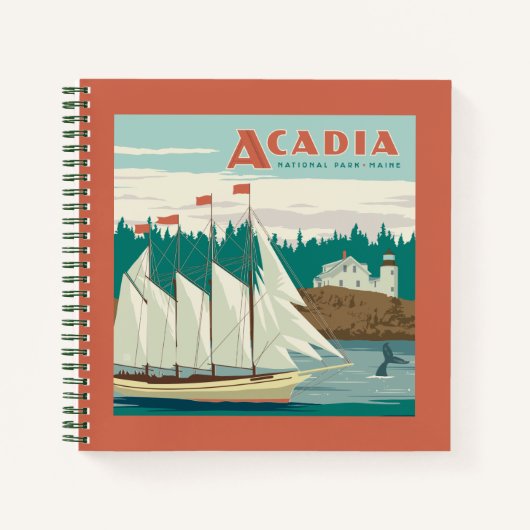 Nationaal park Acadia, Maine | Zeilboot & walvis Notitieboek (Voorkant)