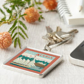 Nationaal park Acadia, Maine | Zeilboot & walvis Sleutelhanger (Zijkant)