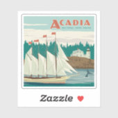 Nationaal park Acadia, Maine | Zeilboot & walvis Sticker (Vel)