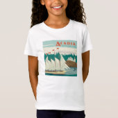 Nationaal park Acadia, Maine | Zeilboot & walvis T-shirt (Voorkant)