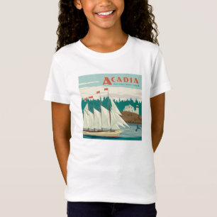 Nationaal park Acadia, Maine   Zeilboot & walvis T-shirt