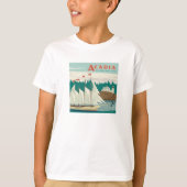 Nationaal park Acadia, Maine | Zeilboot & walvis T-shirt (Voorkant)