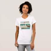 Nationaal park Acadia, Maine | Zeilboot & walvis T-shirt (Voorkant volledig)