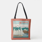 Nationaal park Acadia, Maine | Zeilboot & walvis Tote Bag (Achterkant)