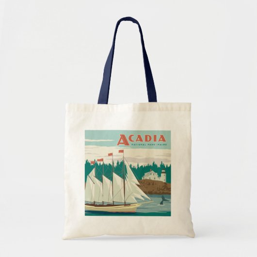 Nationaal park Acadia, Maine | Zeilboot & walvis Tote Bag (Voorkant)