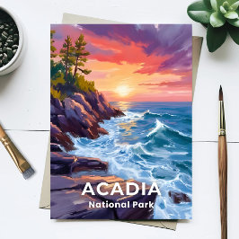 Nationaal park Acadia | Otter Cliffs Maine Reizen Briefkaart