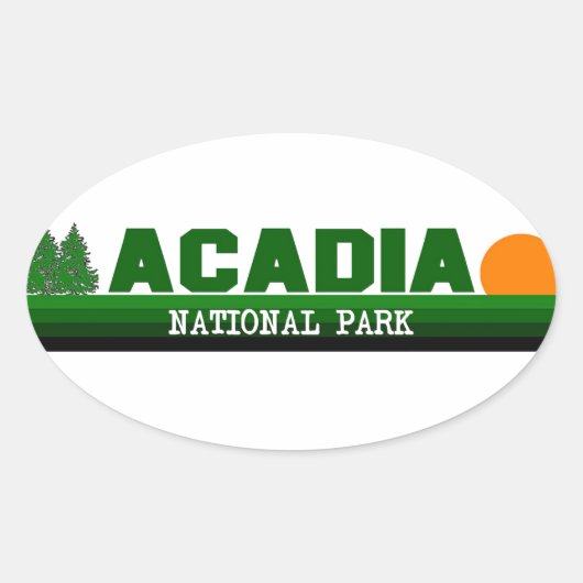 Nationaal park Acadia Ovale Sticker (Voorkant)