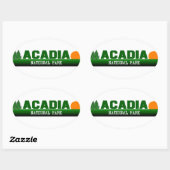 Nationaal park Acadia Ovale Sticker (Vel)