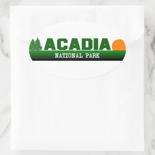 Nationaal park Acadia Ovale Sticker (Tas)