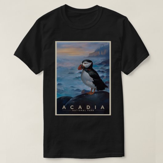Nationaal park Acadia Puffin T-shirt (Design voorkant)