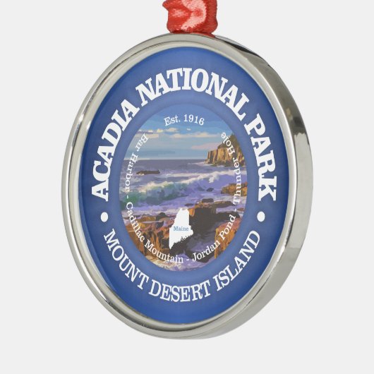 Nationaal park Acadia (rd)2 Metalen Ornament (Links)