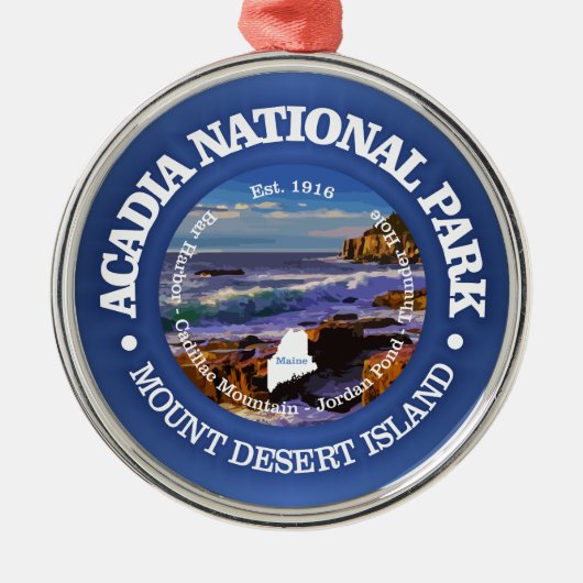 Nationaal park Acadia (rd)2 Metalen Ornament (Voorkant)