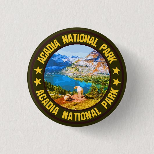Nationaal park Acadia Ronde Button 3,2 Cm (Voorkant)