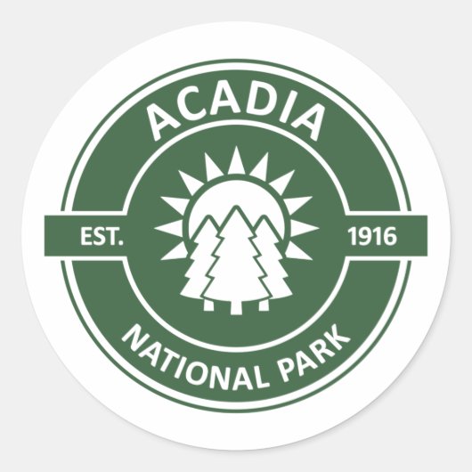 Nationaal park Acadia Ronde Sticker (Voorkant)