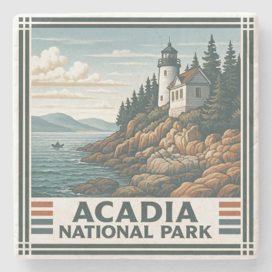 Nationaal park Acadia Stenen Onderzetter (Voorkant)