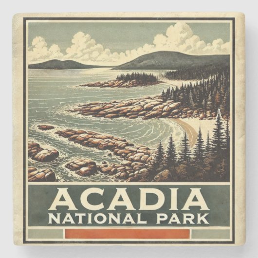 Nationaal park Acadia Stenen Onderzetter (Voorkant)