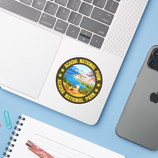 Nationaal park Acadia Sticker (Laptop met iPhone)