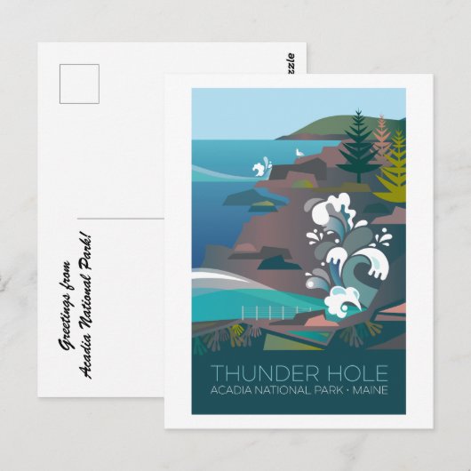 Nationaal park Acadia, Thunder Hole Briefkaart (Voorkant / Achterkant)