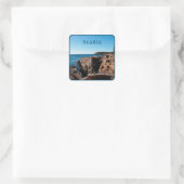 Nationaal park Acadia Thunder Hole Maine Vierkante Sticker (Tas)