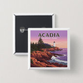 Nationaal Park  Acadia Vierkante Button 5,1 Cm (Voorkant /achterkant)