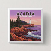 Nationaal Park  Acadia Vierkante Button 5,1 Cm (Voorkant)