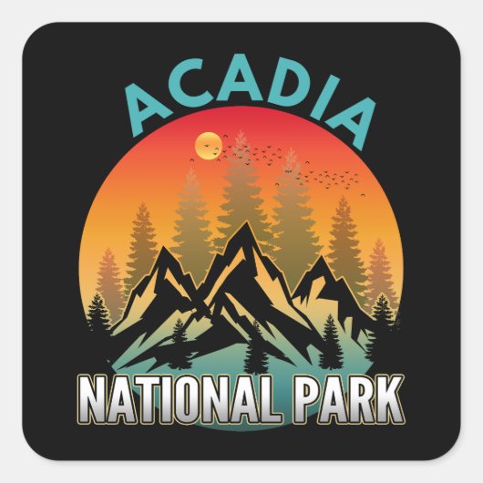 Nationaal park Acadia Vierkante Sticker (Voorkant)