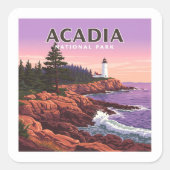 Nationaal Park  Acadia Vierkante Sticker (Voorkant)