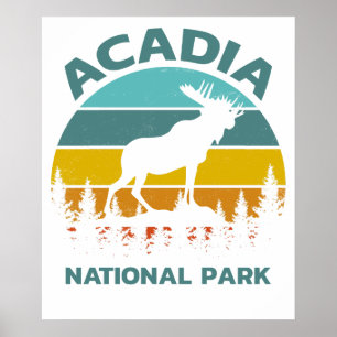 Nationaal Park Acadia Vintage Eland Poster