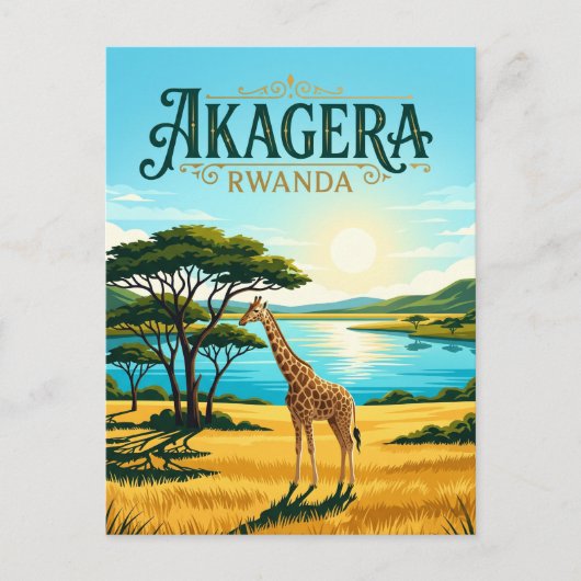 Nationaal Park Akagera Rwanda Briefkaart (Voorkant)