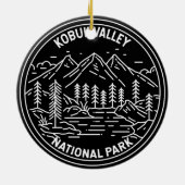 Nationaal park Alaska Monoline Keramisch Ornament (Achterkant)