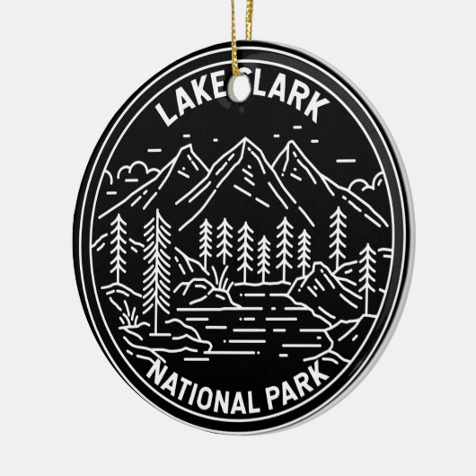 Nationaal park Alaska -  monoline Keramisch Ornament (Links)