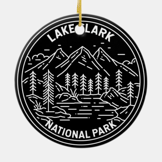 Nationaal park Alaska -  monoline Keramisch Ornament (Achterkant)