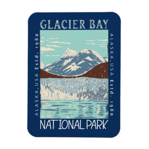 Nationaal Park Alaska Retro Glacier Magneet