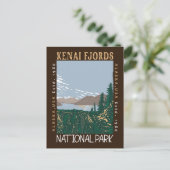 Nationaal park Alaska Retro in Kenai Fjords Briefkaart (Staand voorkant)