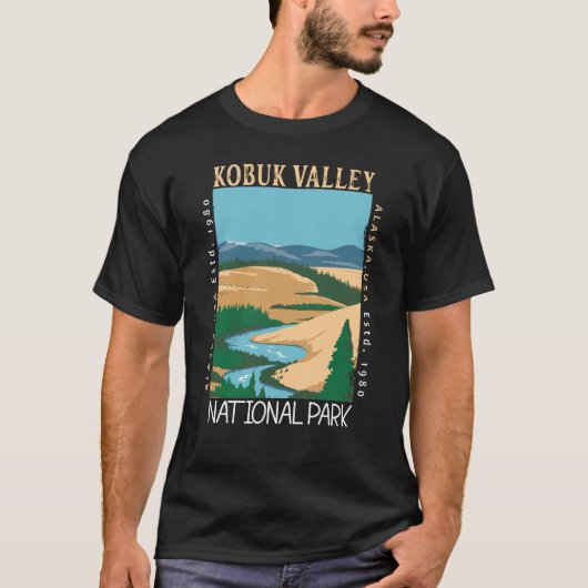Nationaal park Alaska Retro in Kobuk T-shirt (Voorkant)