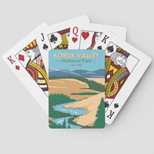 Nationaal park Alaska Vintage Kobuk Valley Pokerkaarten (Achterkant)