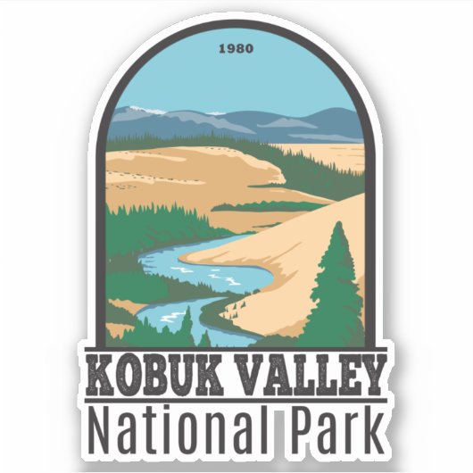Nationaal park Alaska Vintage Kobuk Valley Sticker (Voorkant)
