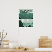 Nationaal park Alaska Vintage Lake Clark Poster (Keuken)