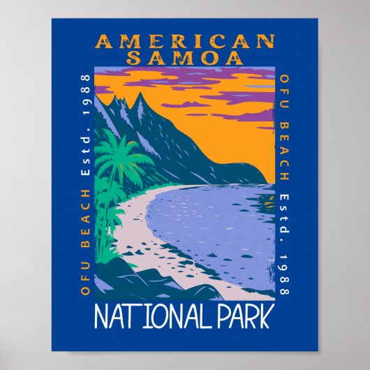 Nationaal park Amerikaans Samoa Ofu Beach in distr Poster (Voorkant)