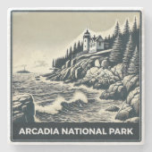 Nationaal park Arcadia Stenen Onderzetter (Voorkant)