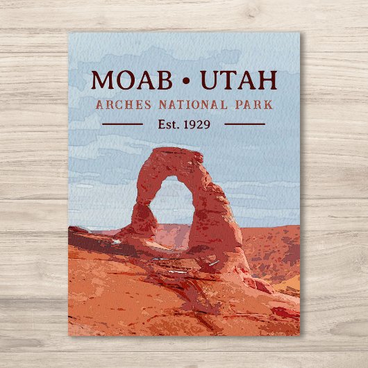 Nationaal park Arch Moab Utah in waterverf Briefkaart