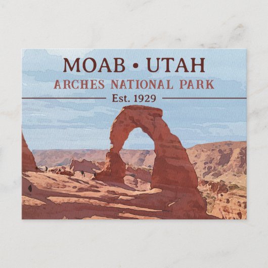 Nationaal park Arch Moab Utah in waterverf Briefkaart (Voorkant)
