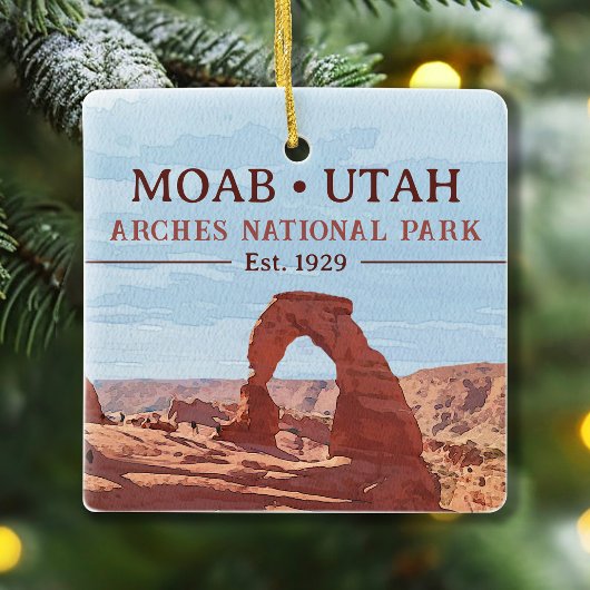 Nationaal park Arch Moab Utah in waterverf Keramisch Ornament