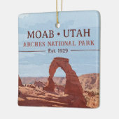 Nationaal park Arch Moab Utah in waterverf Keramisch Ornament (Links)