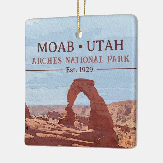 Nationaal park Arch Moab Utah in waterverf Keramisch Ornament (Links)
