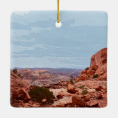 Nationaal park Arch Moab Utah in waterverf Keramisch Ornament (Achterkant)