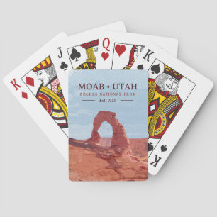 Nationaal park Arch Moab Utah in waterverf Pokerkaarten