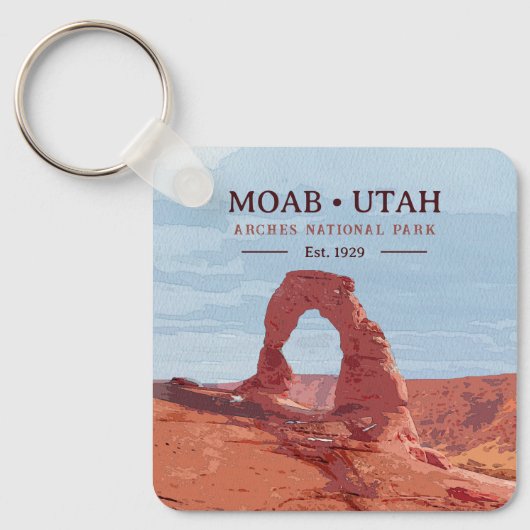 Nationaal park Arch Moab Utah in waterverf Sleutelhanger (Voorkant)